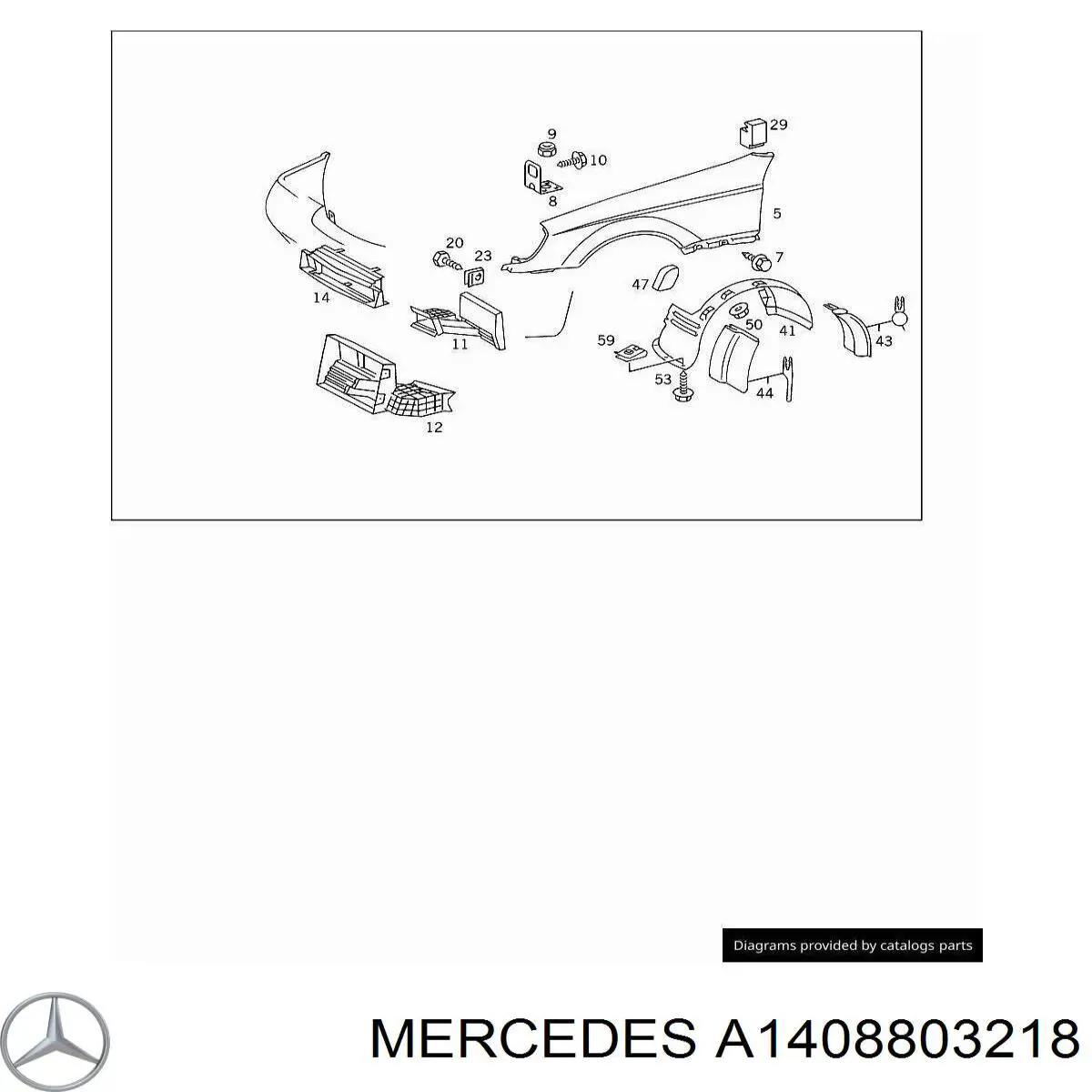 A1408803218 Mercedes Переднее правое крыло