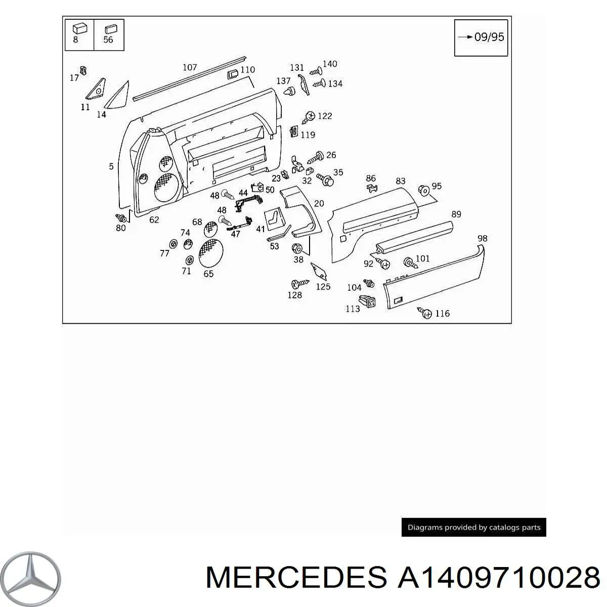  Mercedes A14097100289051 цена, от 7.31 USD