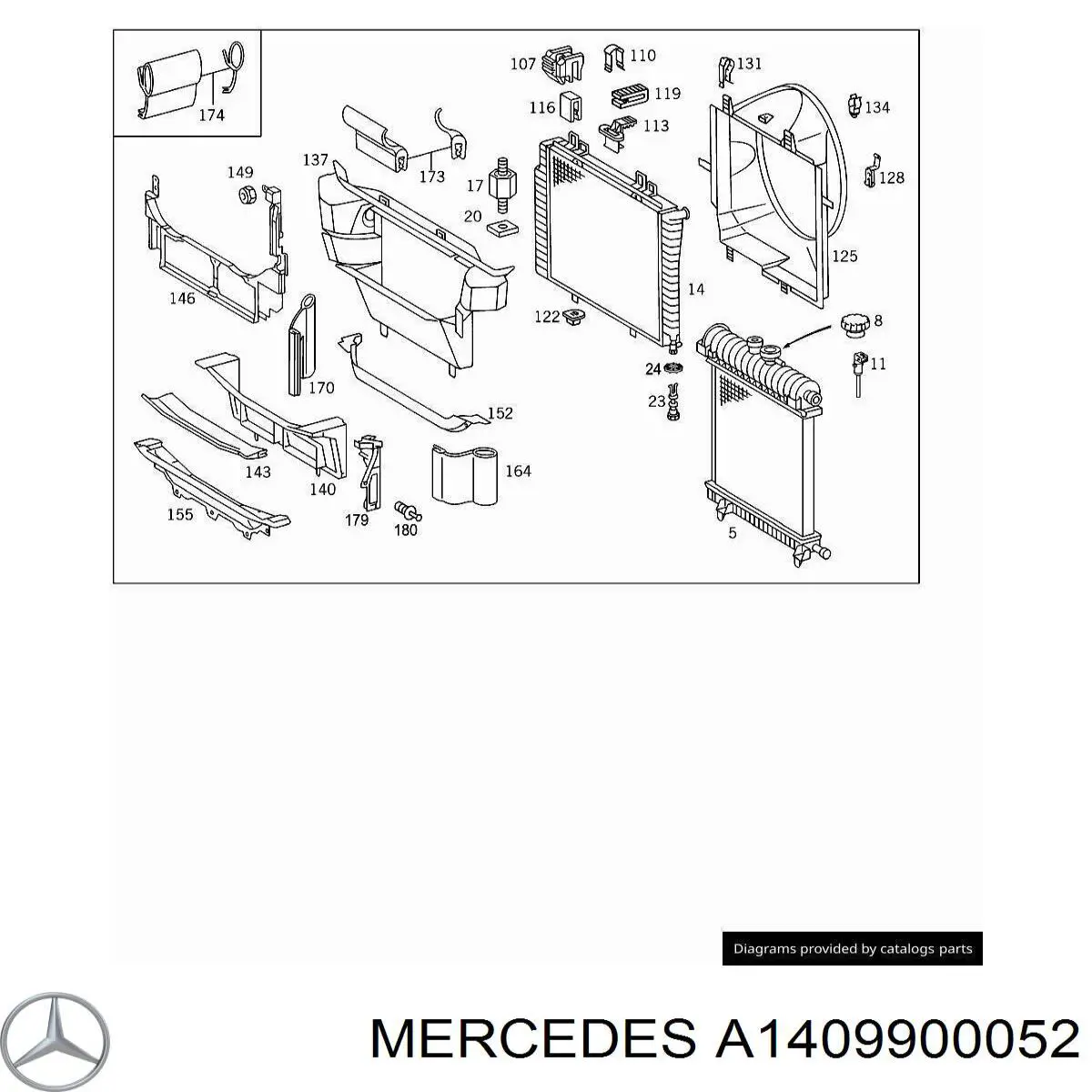  Mercedes A1409900052 цена, от 3.44 USD