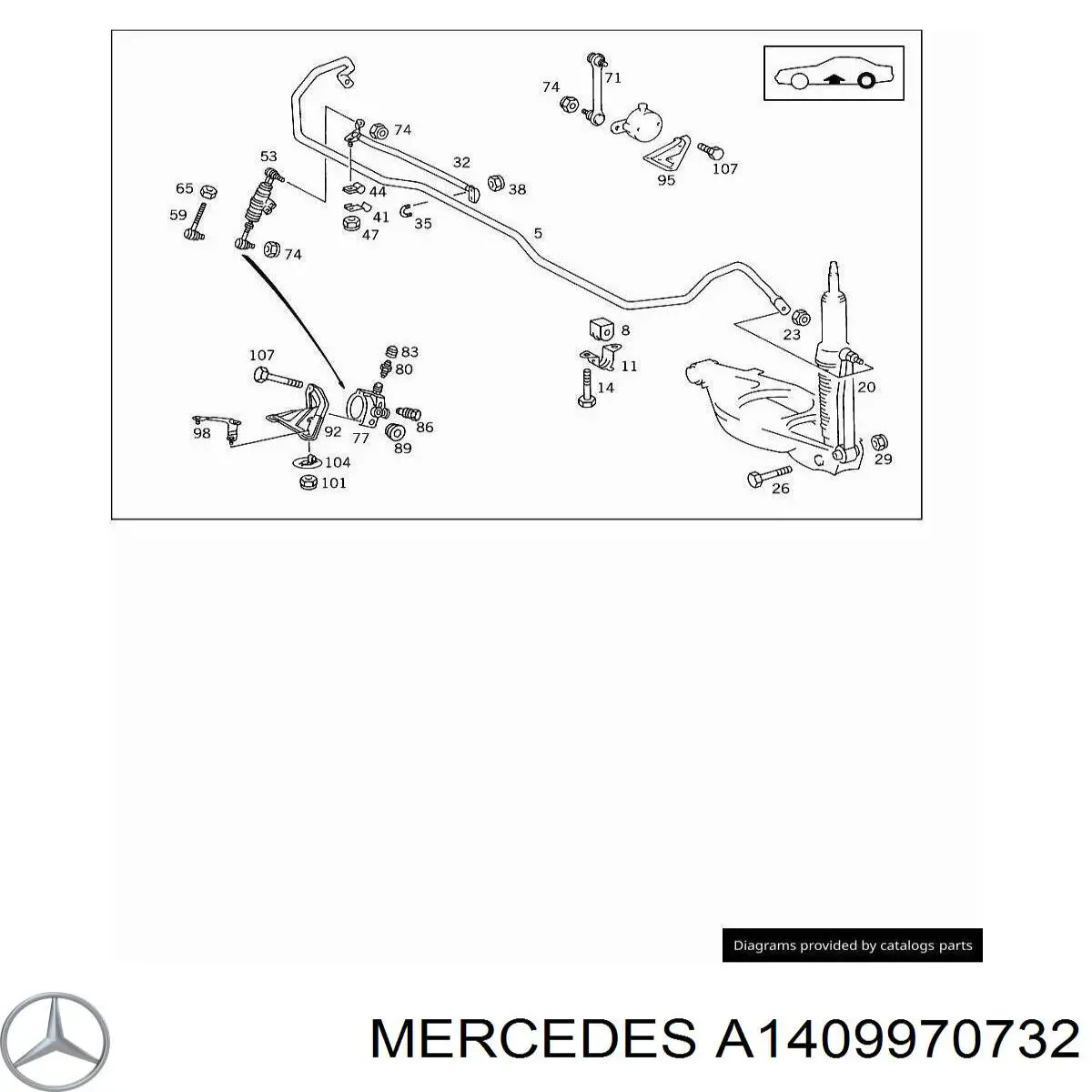  Mercedes A1409970732 цена, от 5.45 USD