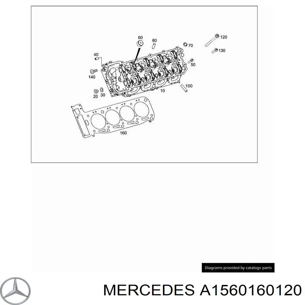 Левая прокладка ГБЦ A1560160120 Mercedes