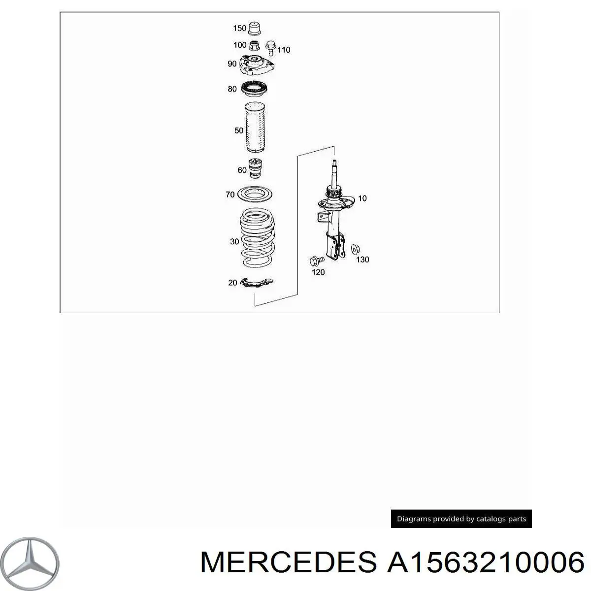 A1563210006 Mercedes pára-choque (grade de proteção de amortecedor dianteiro)