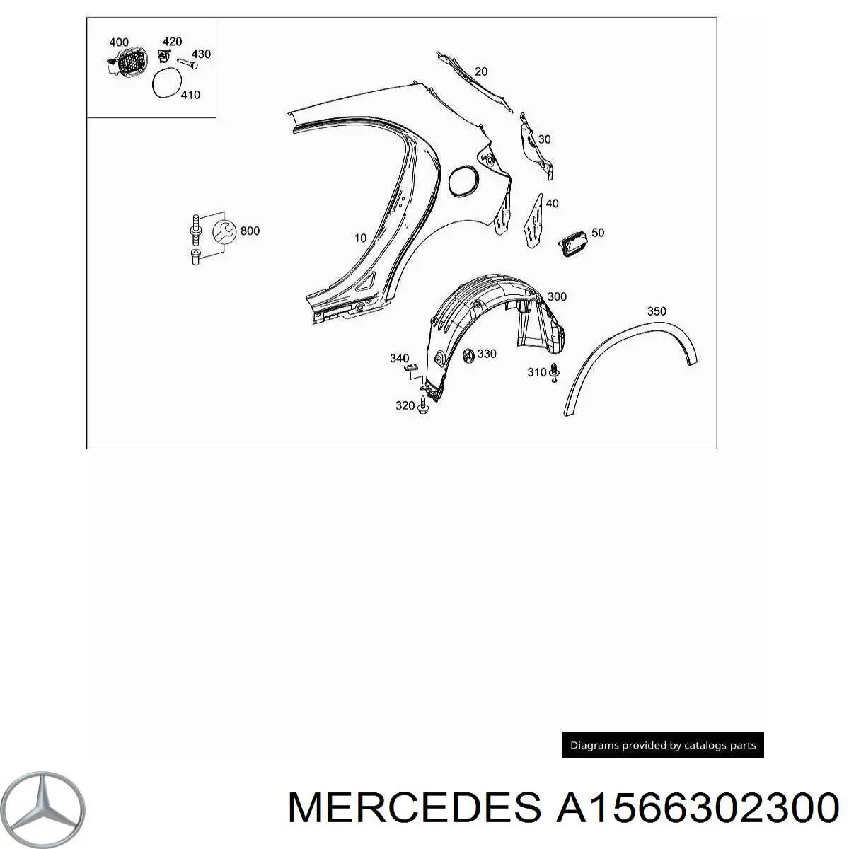 A1566302300 Mercedes Крыло заднее