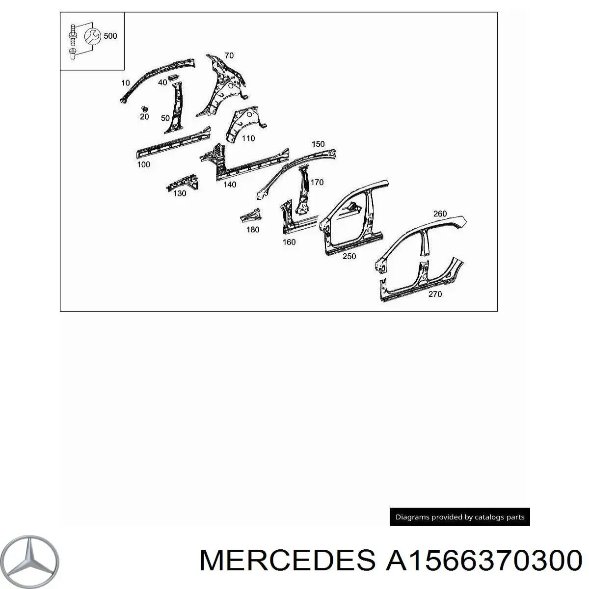 A1566370300 Mercedes Левый внешний порог