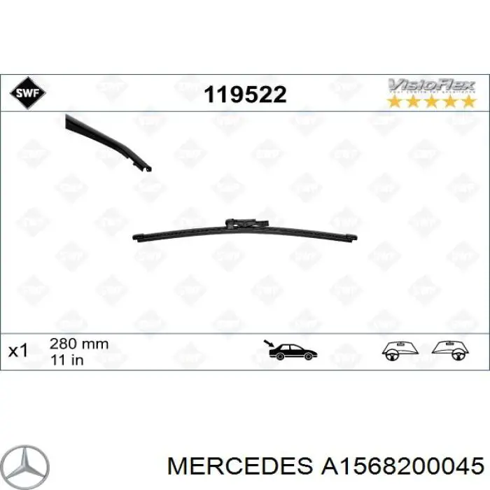 Limpa-pára-brisas de vidro traseiro Mercedes A1568200045 preço, a partir de 21,99 USD