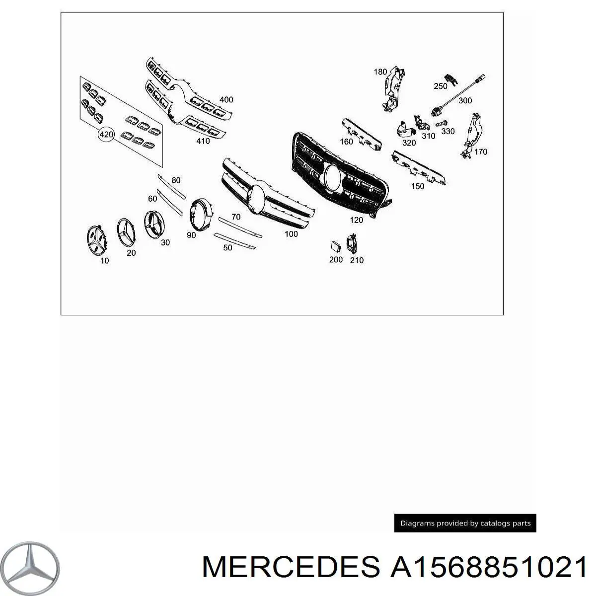 Решетка радиатора A156885102169 Mercedes