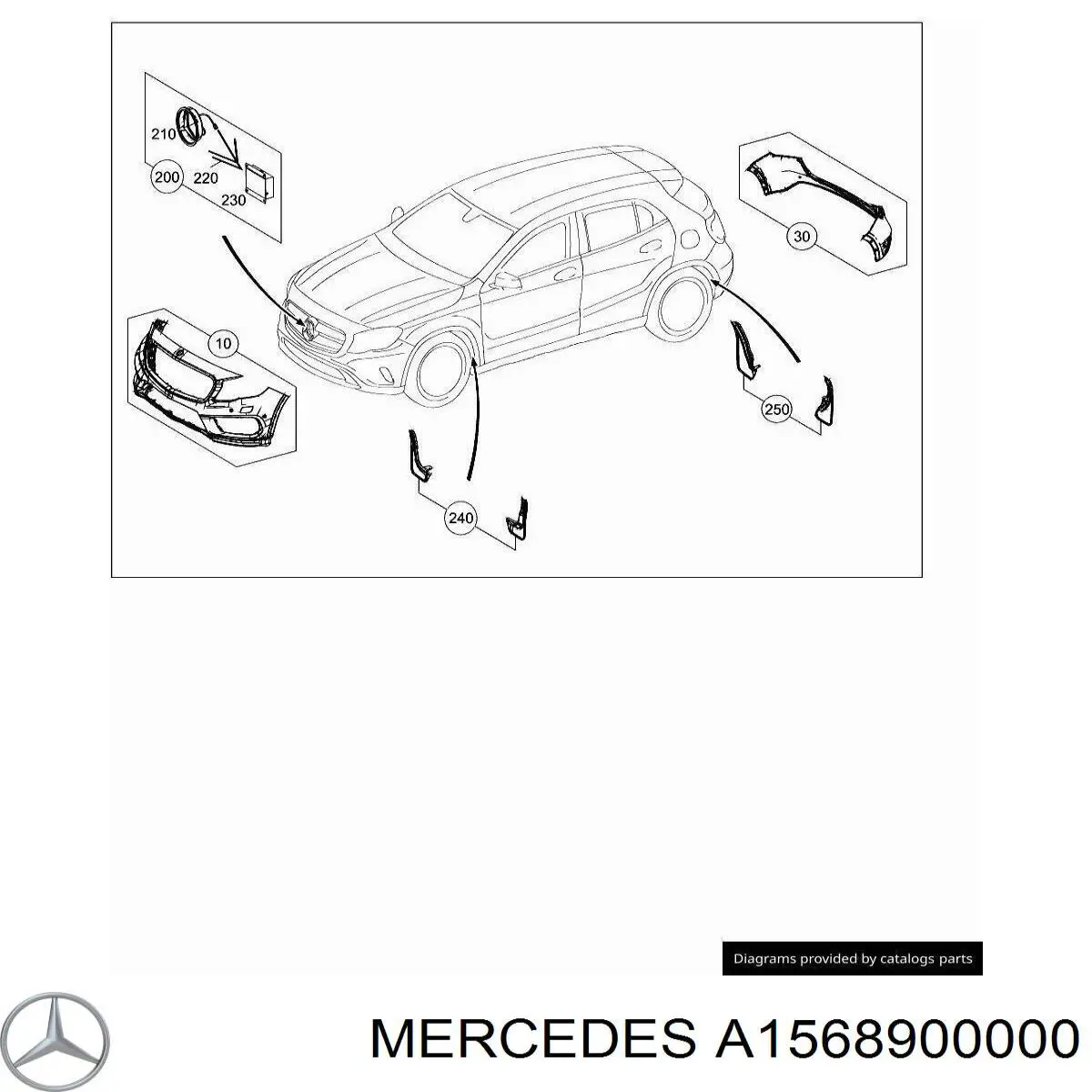 A1568900000 Mercedes Комплект передних брызговиков