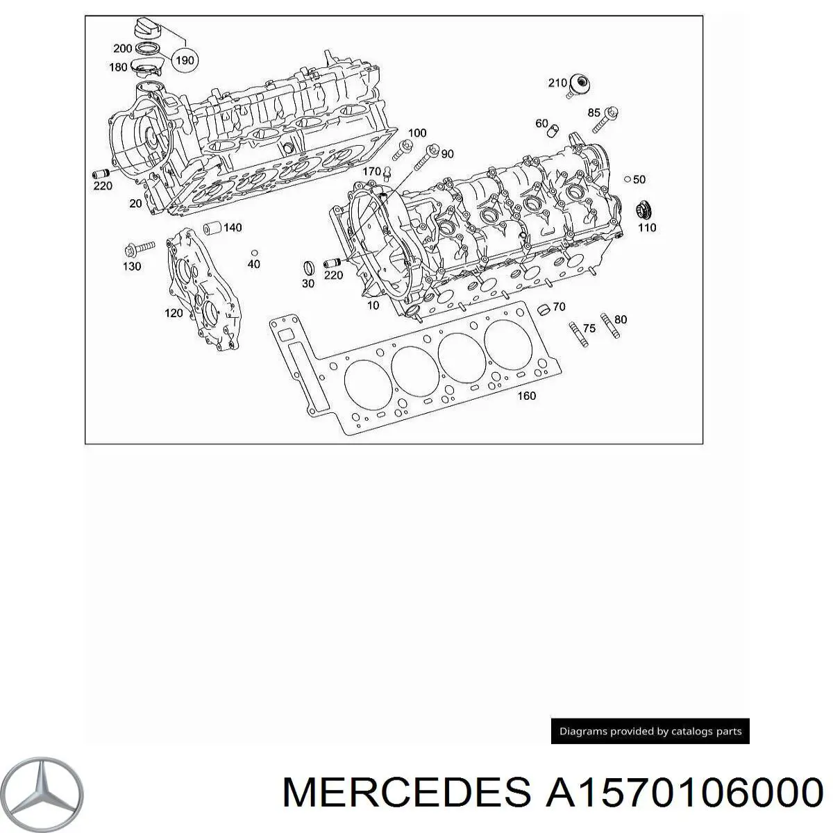 Головка двигателя Mercedes A1570106000 цена, от 283.13 USD