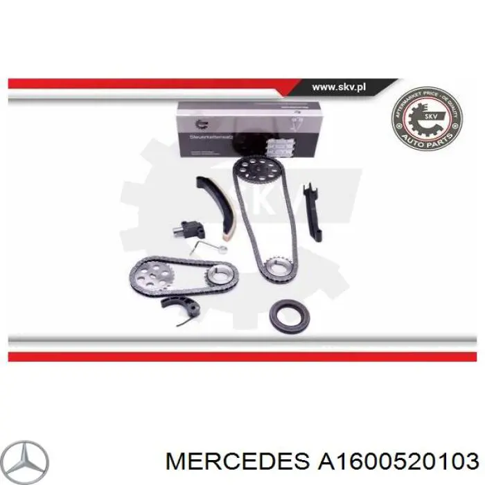 A1600520103 Mercedes engrenagem de cadeia da roda dentada de acionamento de cambota de motor