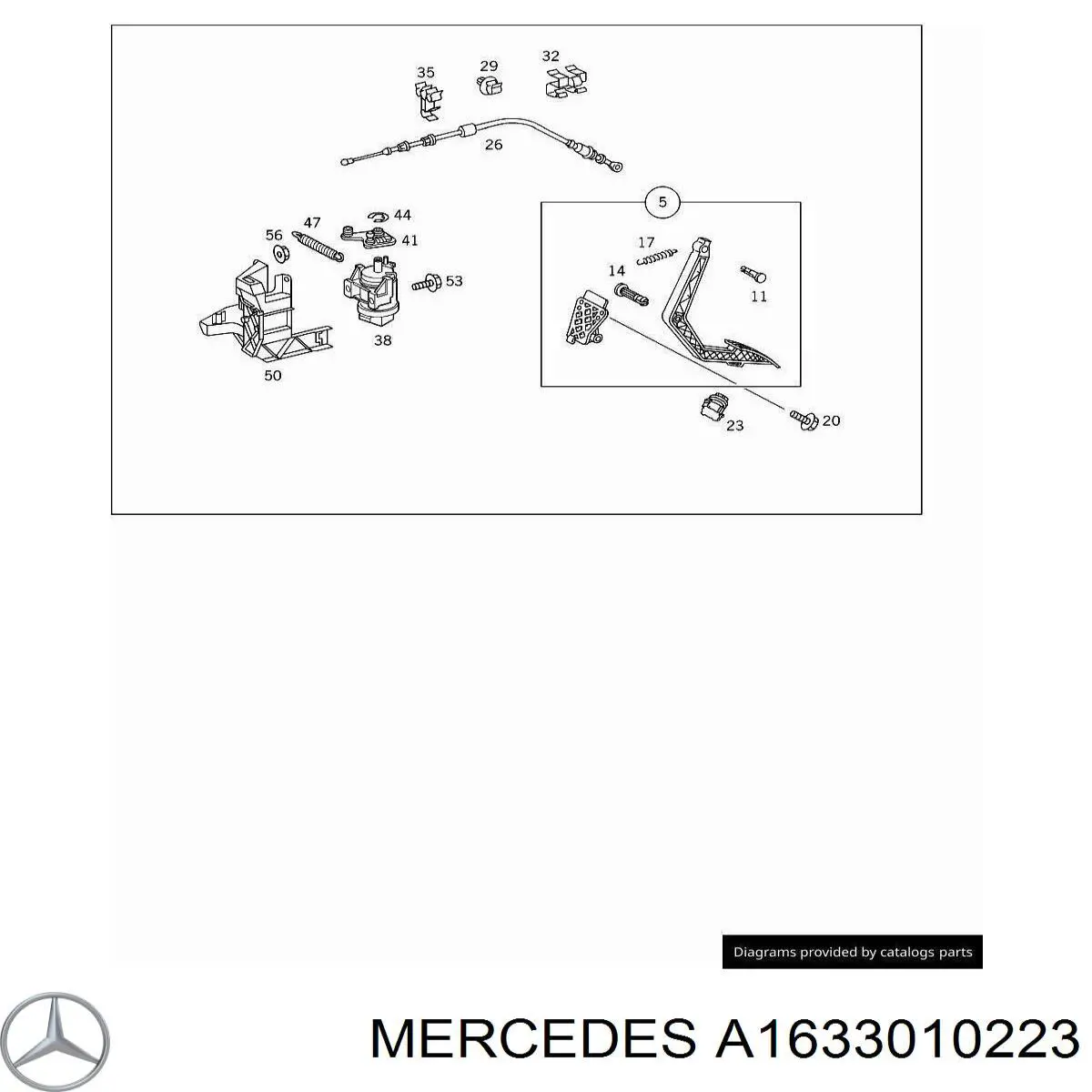 A1633010223 Mercedes cabo/pedal de gás (de acelerador)