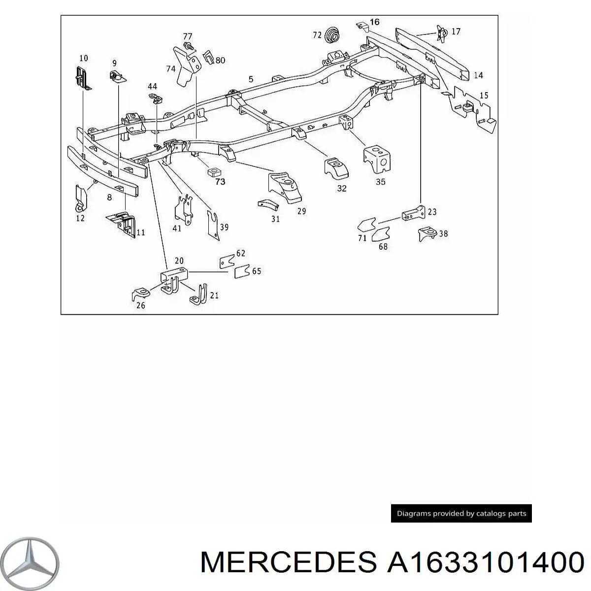 Рама кузова на Mercedes ML/GLE (W163)