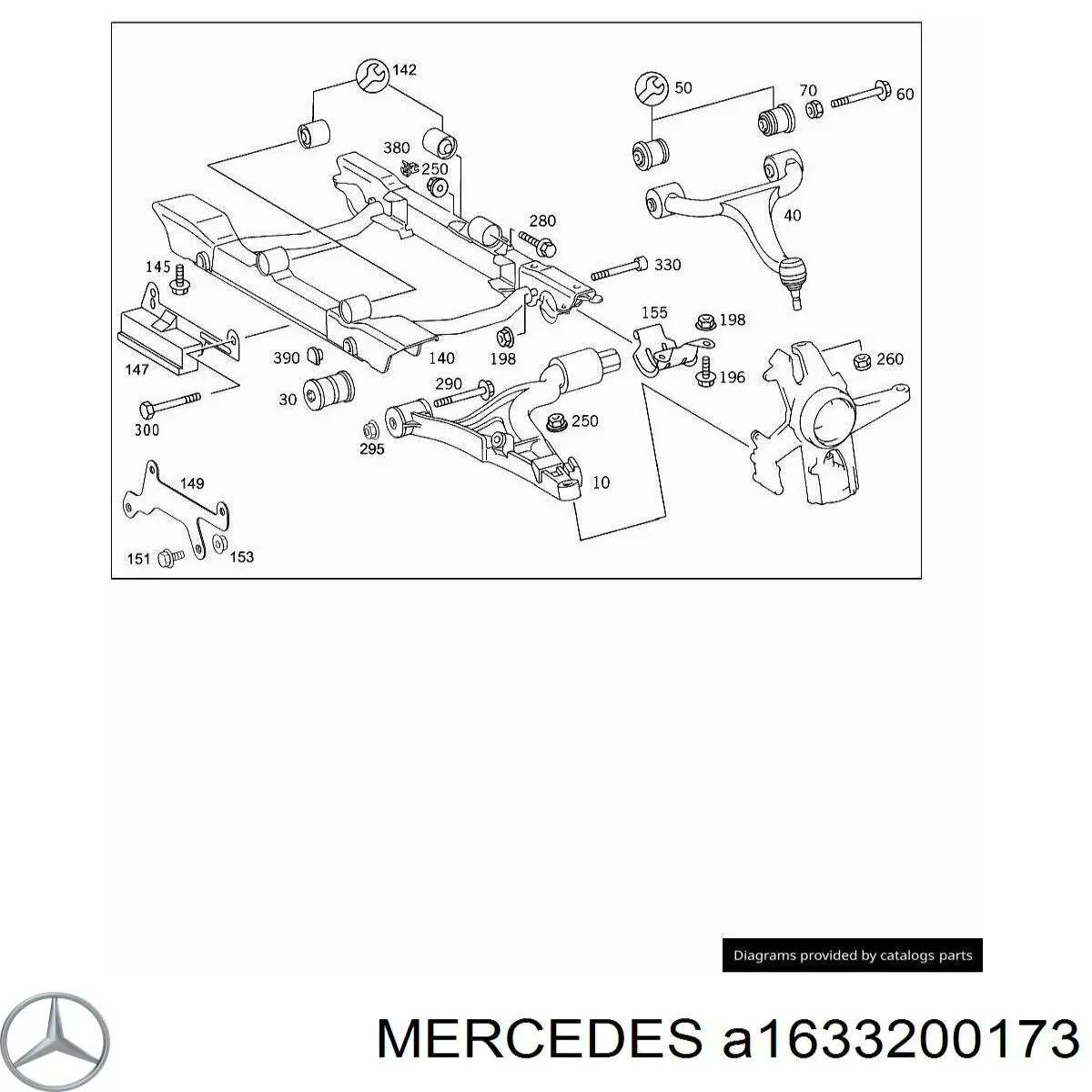 Consola direita da barra de torção dianteira para Mercedes ML/GLE (W163)