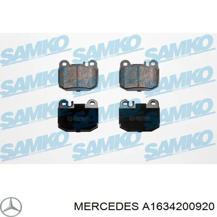 Задние тормозные колодки A1634200920 Mercedes