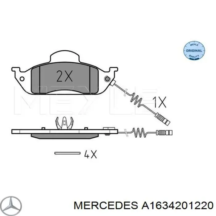 A1634201220 Mercedes передние тормозные колодки