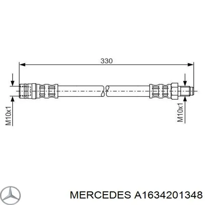 Задний тормозной шланг A1634201348 Mercedes