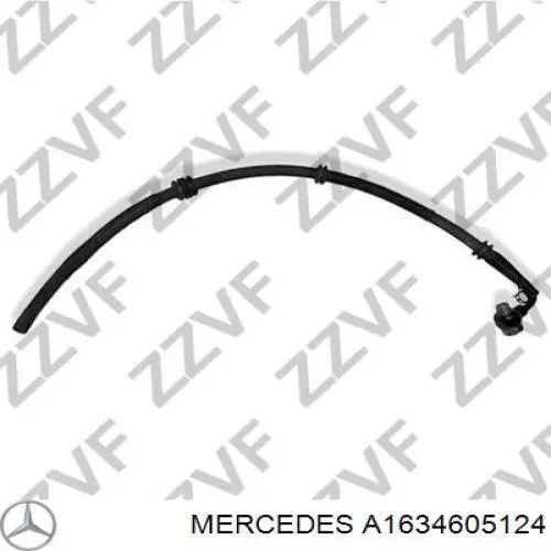 A1634605124 Mercedes шланг гур низкого давления, от рейки (механизма к радиатору)