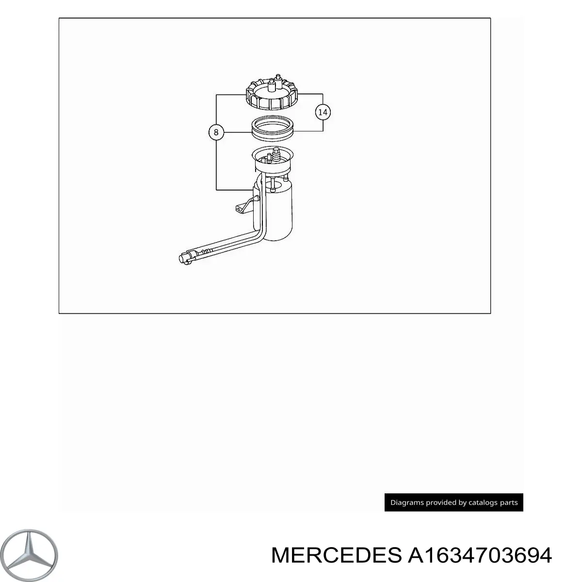 1634700294 Mercedes módulo de bomba de combustível com sensor do nível de combustível
