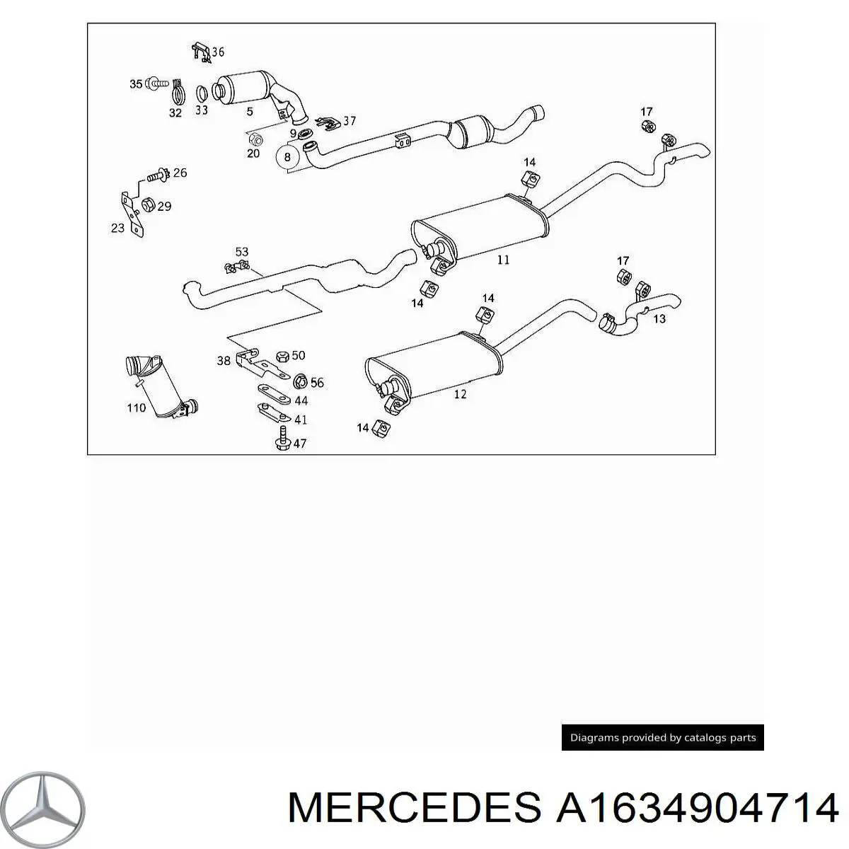 Каталитический нейтрализатор отработавших газов на Mercedes ML/GLE (W163)