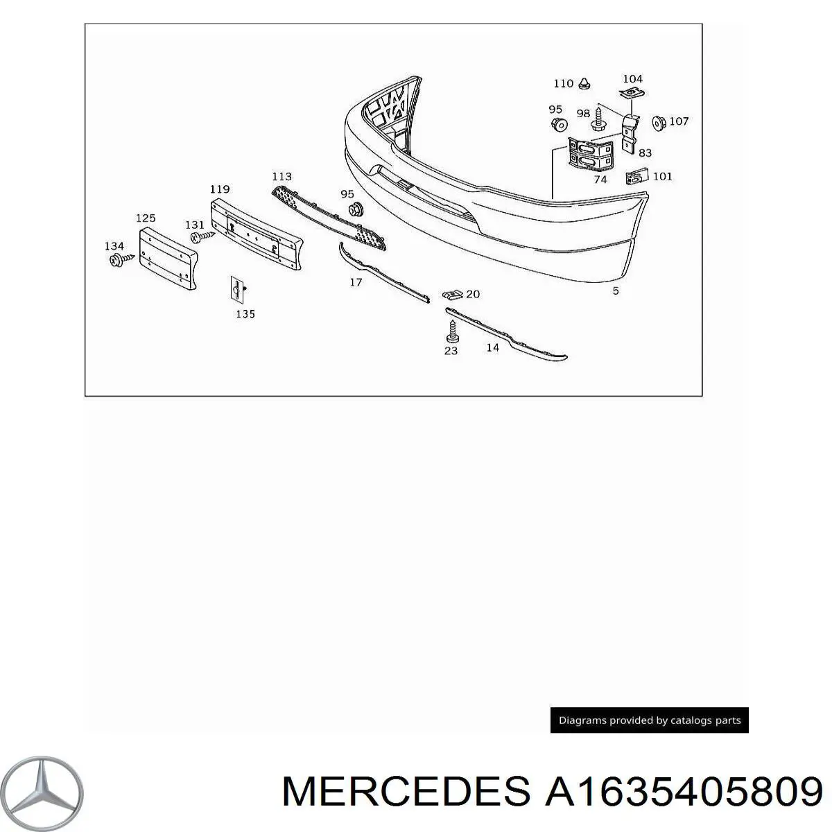 Проводка передних противотуманных фар Mercedes A1635405809
