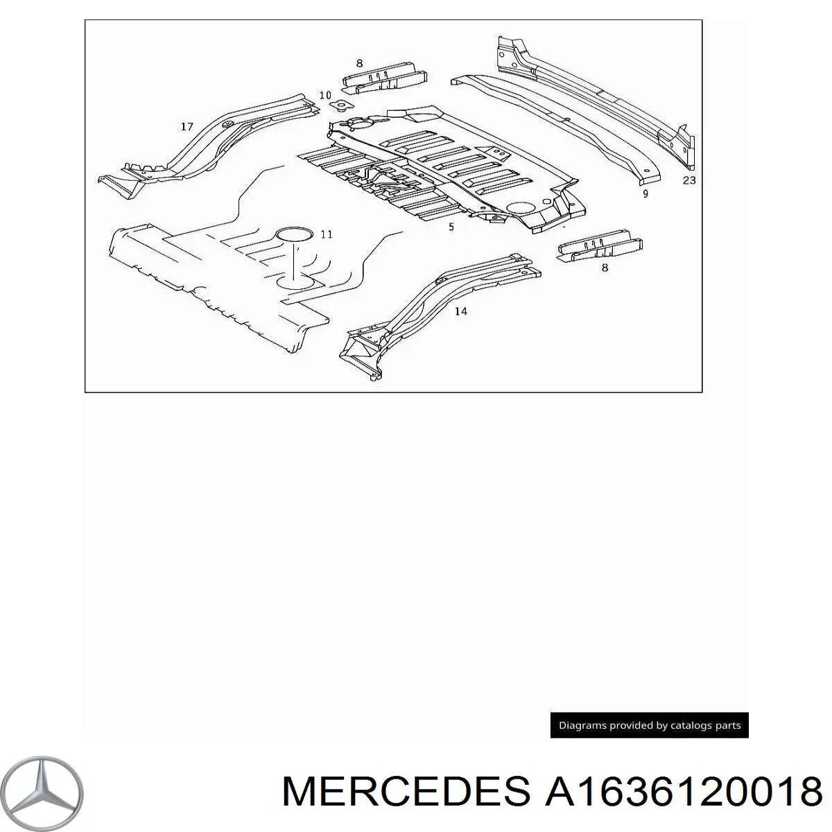 A1636120018 Mercedes Уплотнитель крыла