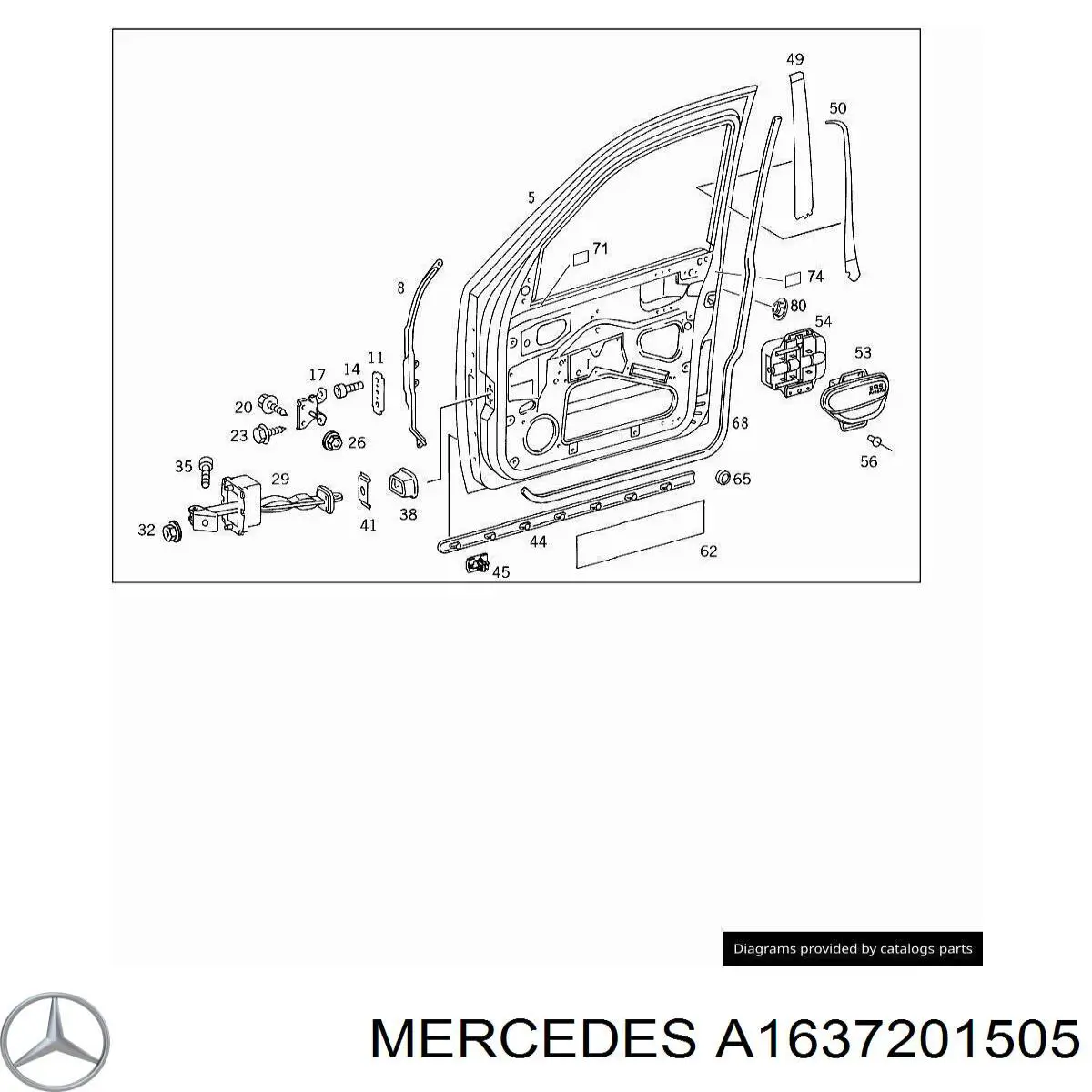 A1637201505 Mercedes porta dianteira esquerda