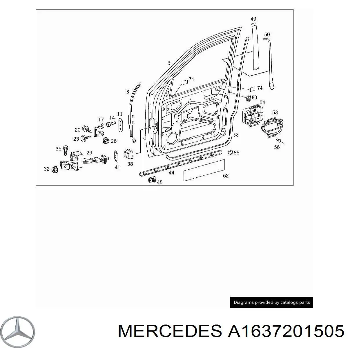 Дверь передняя левая A1637201505 Mercedes