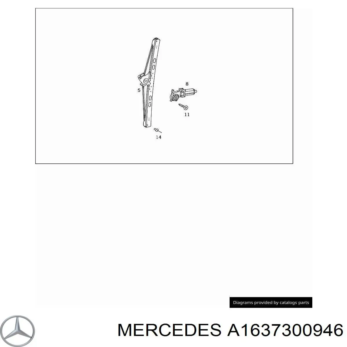 Механизм стеклоподъемника двери задней левой 1637300946 Mercedes
