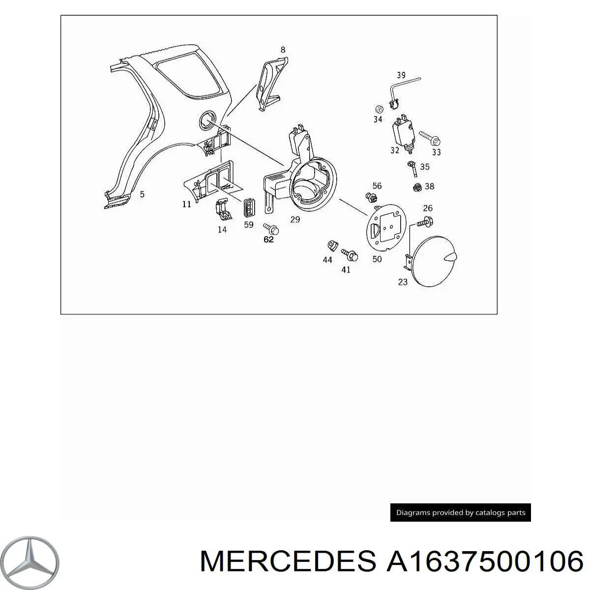 Лючок (дверца) бензобака Mercedes 1637500106 цена, от 16.51 USD