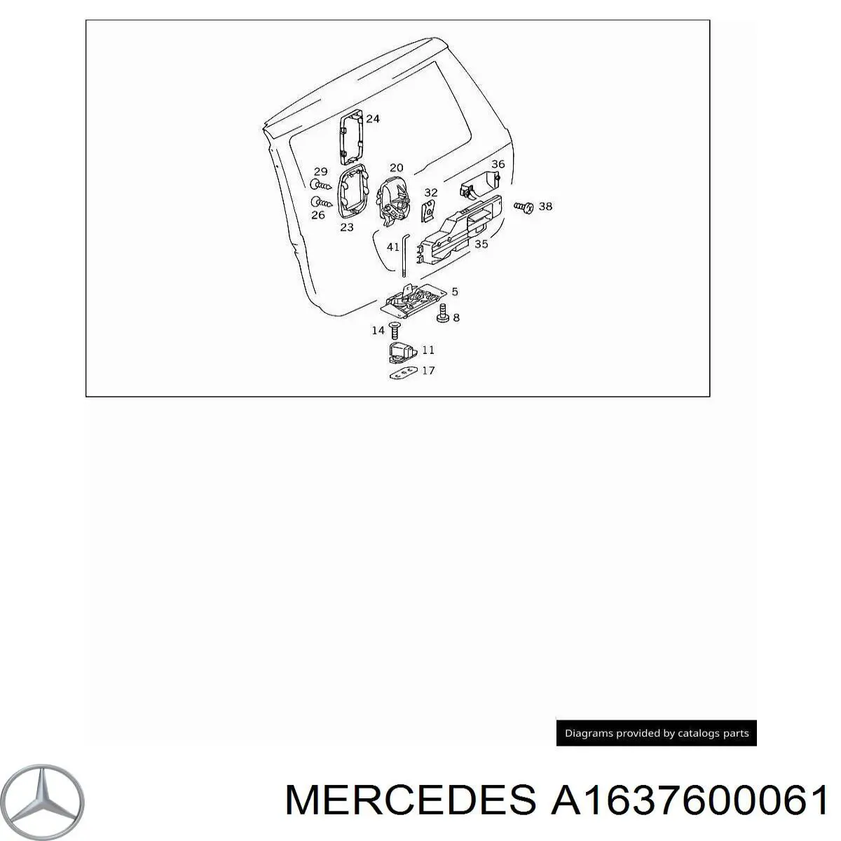 Ручка крышки багажника (двери 3/5-й задней) внутренняя Mercedes A1637600561 цена, от 8.87 USD