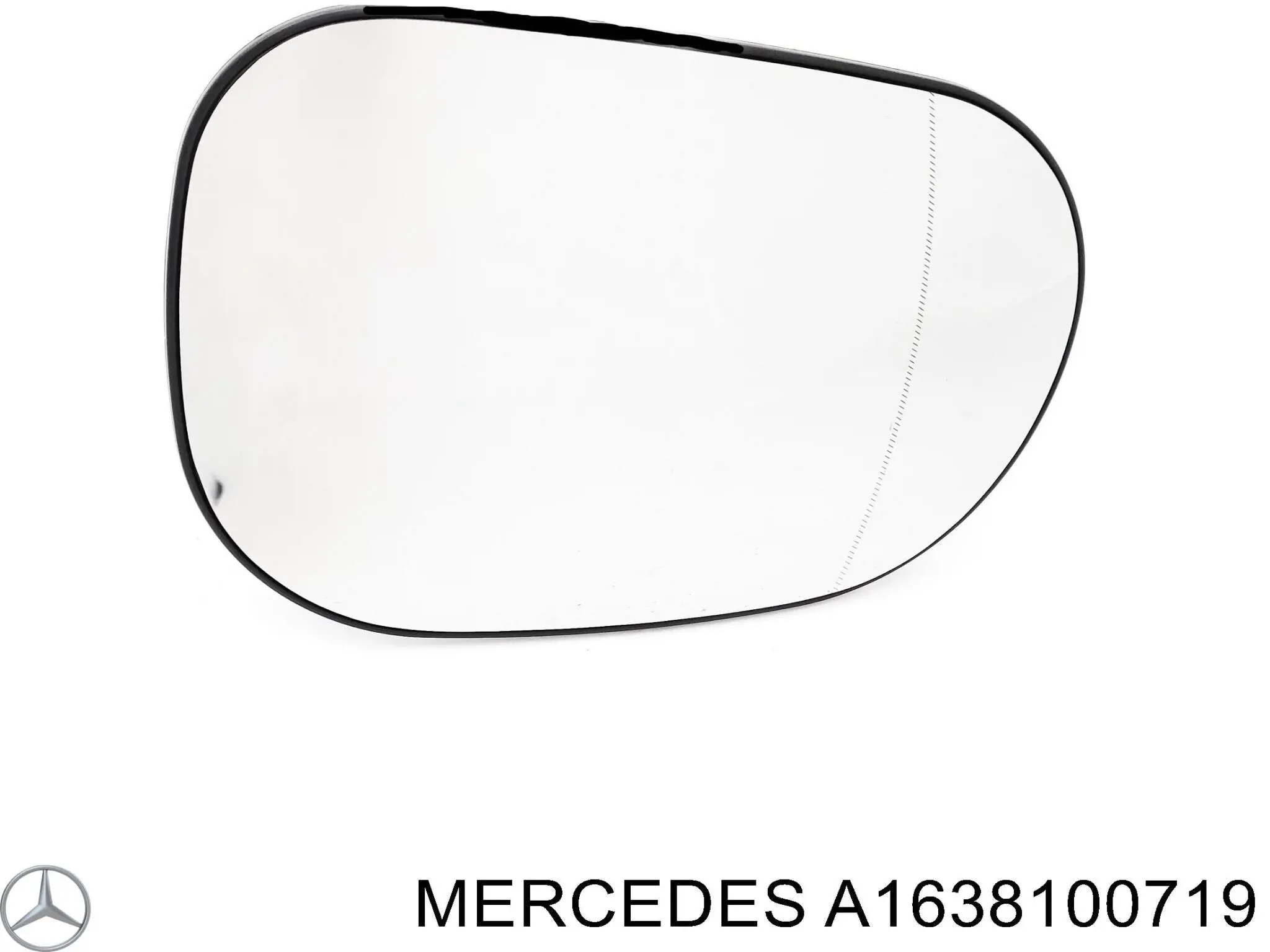 Стекло левого зеркала заднего вида A1638100719 Mercedes