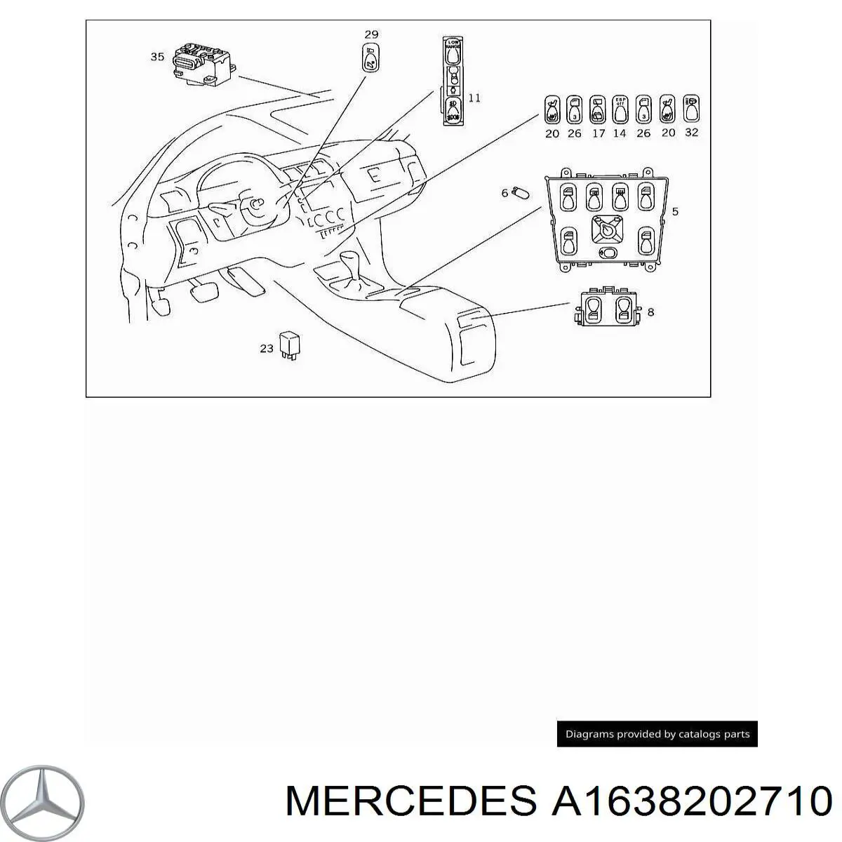 Кнопочный блок управления стеклоподъемником центральной консоли Mercedes A1638202710 цена, от 2.53 USD