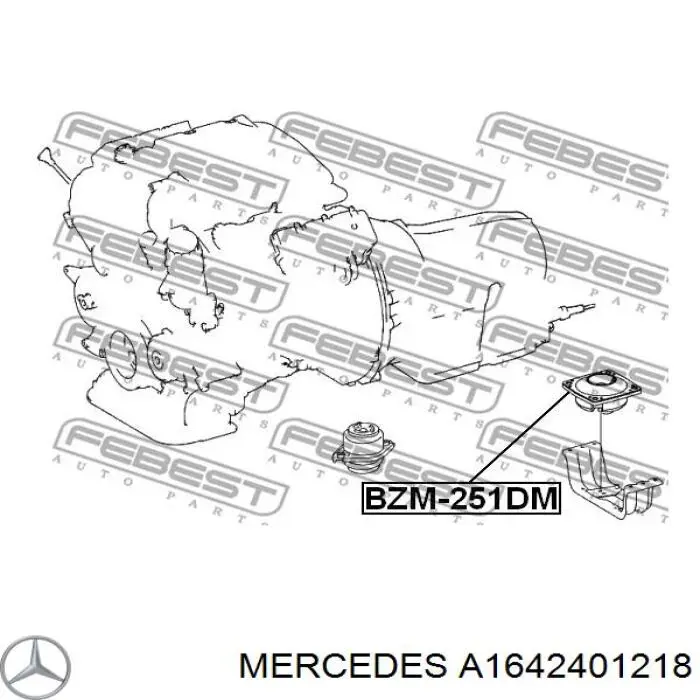 Подушка коробки передач A1642400718 Mercedes