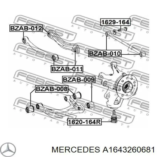 A1643260681 Mercedes сайлентблок заднего нижнего рычага