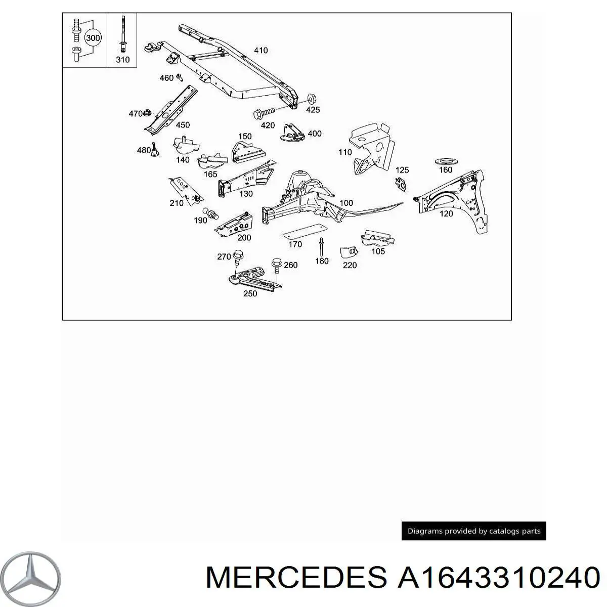 1643310240 Mercedes Кронштейн передней балки