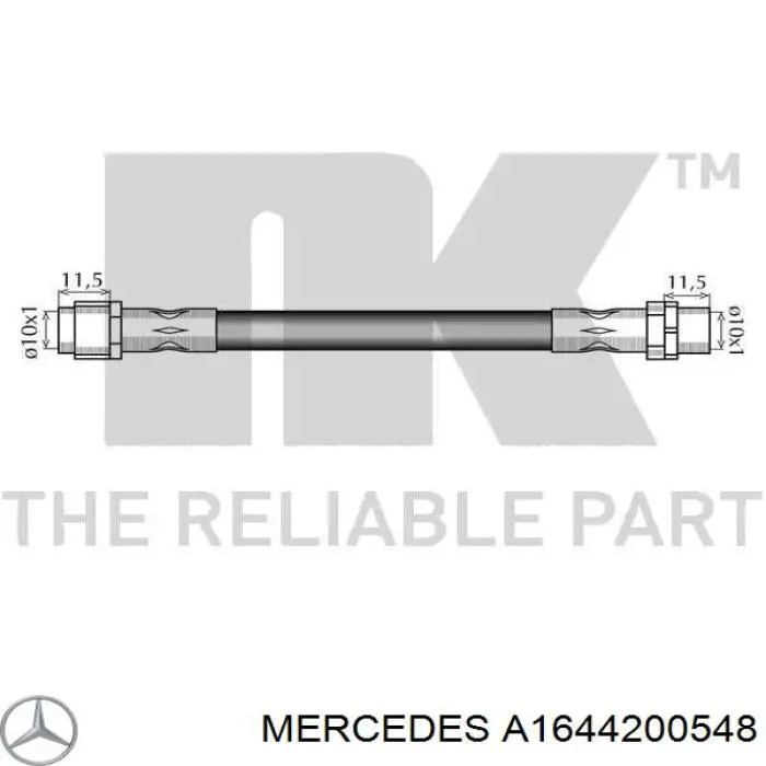 Тормозной шланг задний Mercedes A1644200548 цена, от 28.16 USD