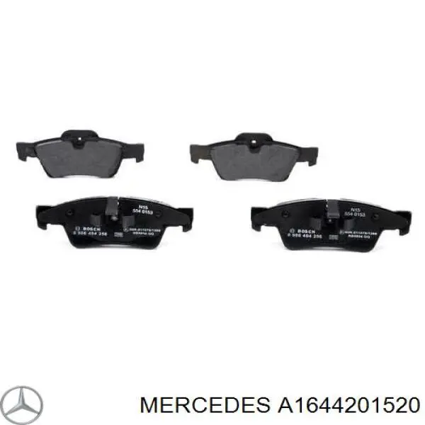 Купить A1644201520 Mercedes Колодки тормозные задние, дисковые