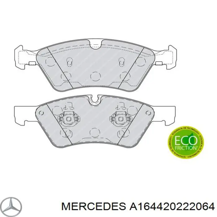 A164420222064 Mercedes колодки тормозные передние дисковые