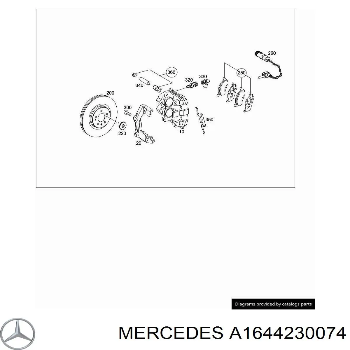 A1644230074 Mercedes guia de suporte traseiro