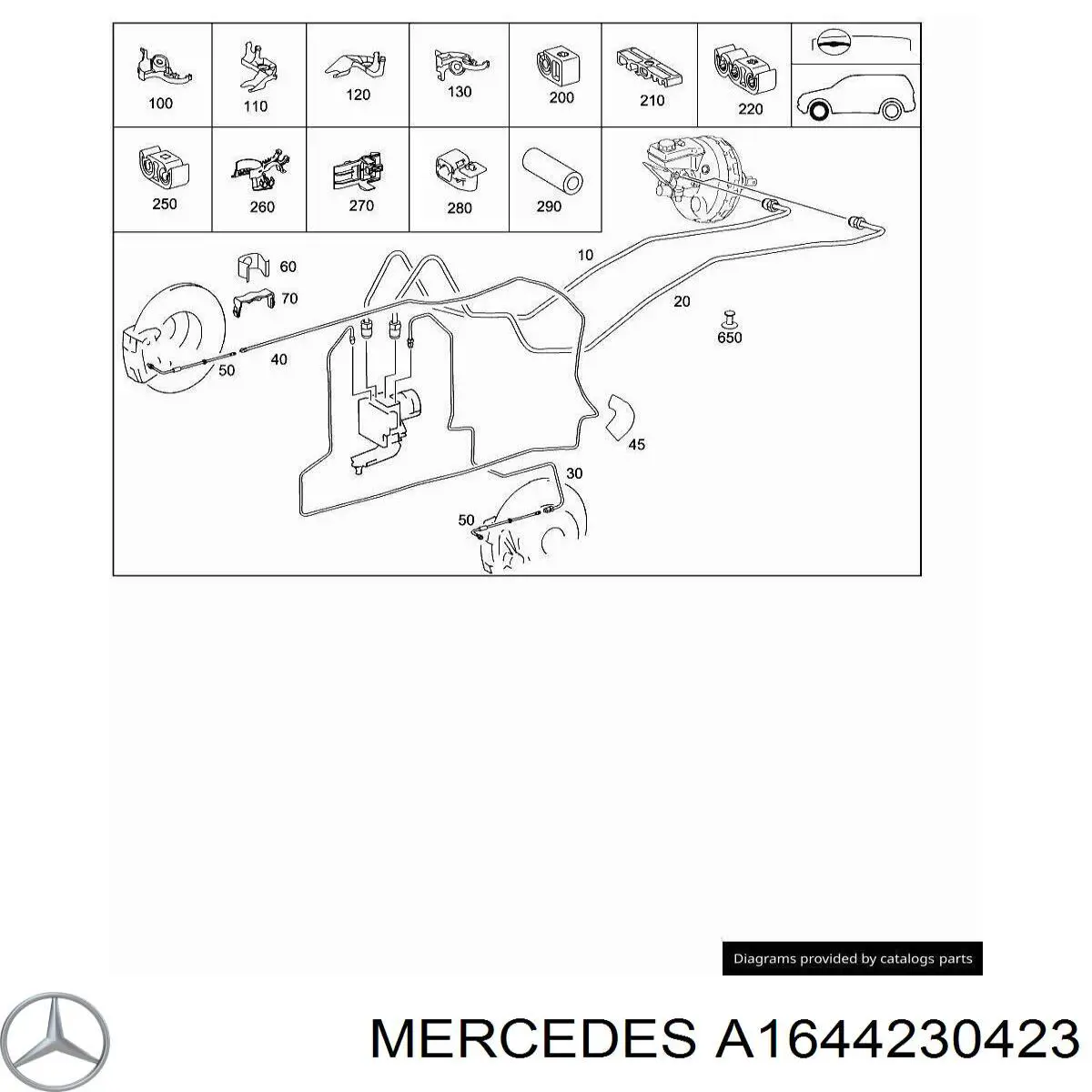 Скоба тормозной трубки Mercedes A1644231423 цена, от 1.90 USD