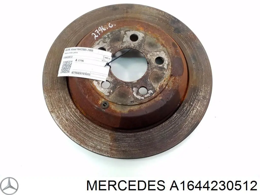 A1644230512 Mercedes disco do freio traseiro