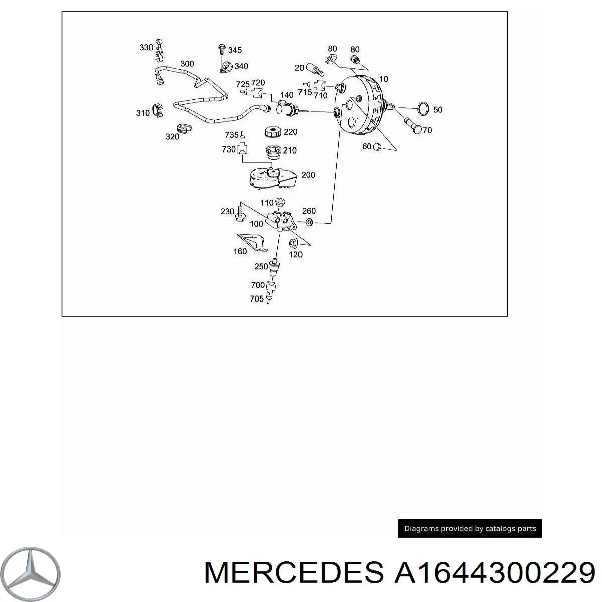 A1644300229 Mercedes Трубопровод (гидровакуумного) усилителя
