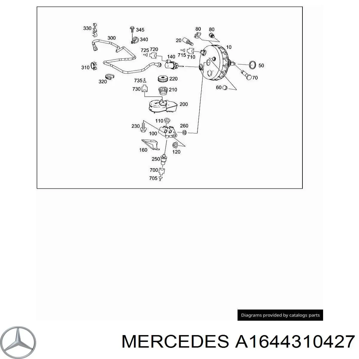 A1644310427 Mercedes reforçador dos freios a vácuo