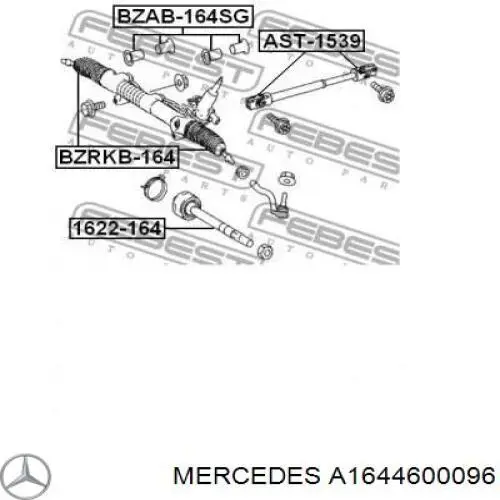 Пильник рульового механізму/рейки A1644600096 Mercedes