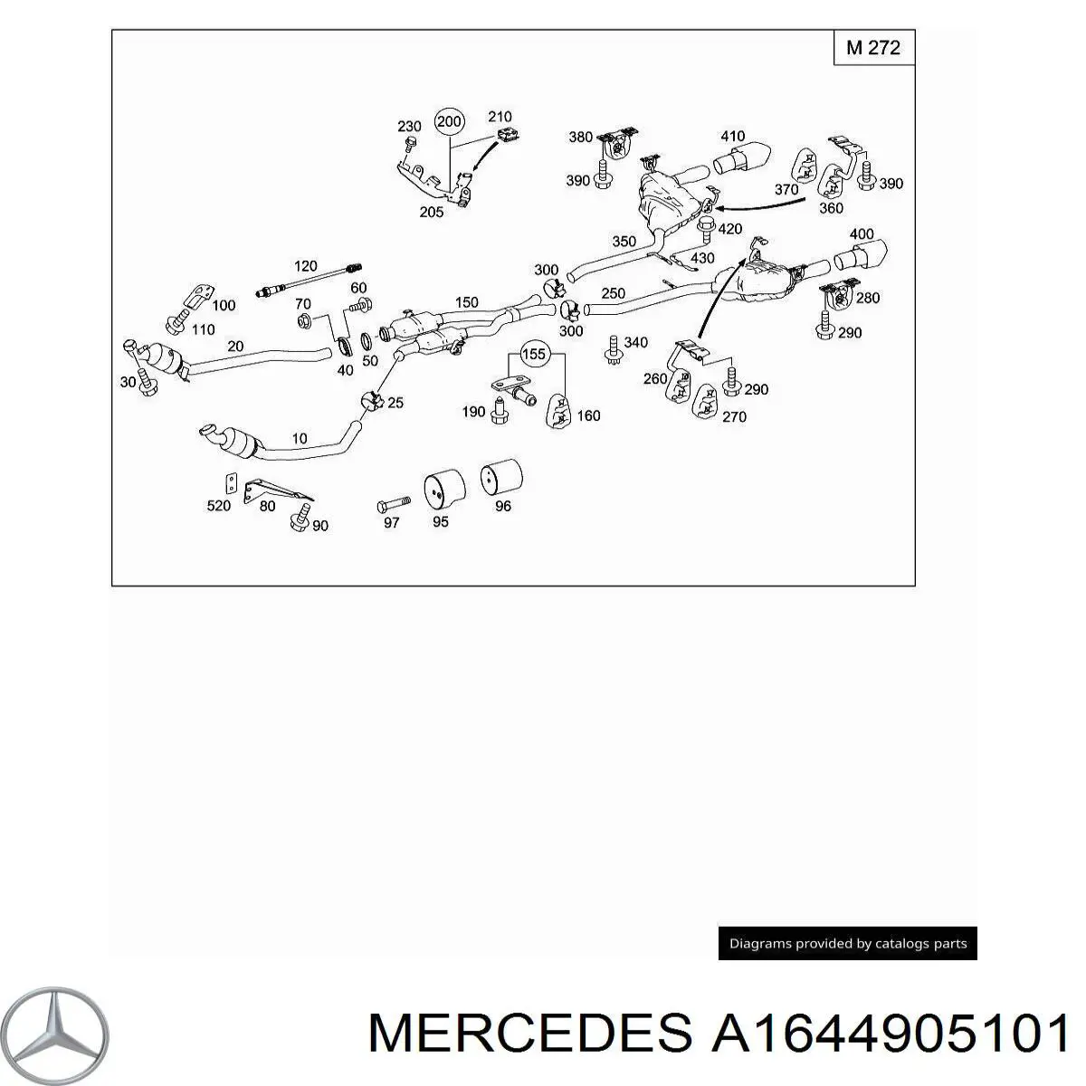 Глушитель, центральная часть Mercedes A1644905101 цена, от 37.89 USD