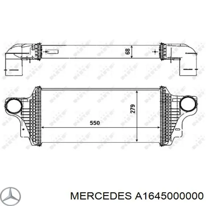 A1645000000 Mercedes интеркулер