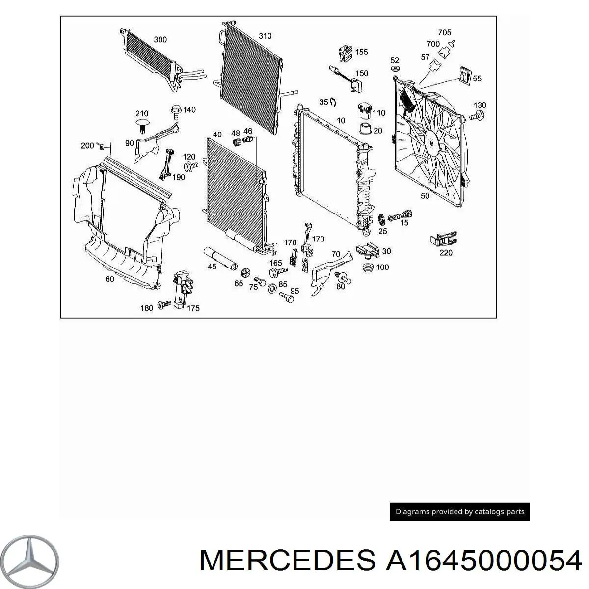 A1645000054 Mercedes радиатор кондиционера