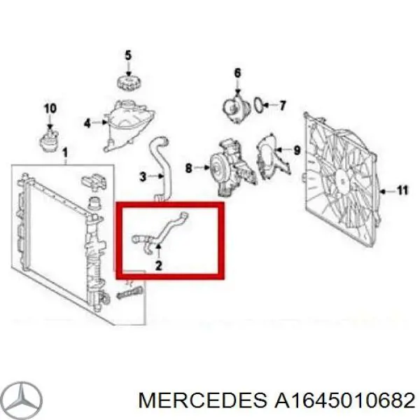 Шланг радиатора охлаждения Mercedes A1645010682 цена, от 70.46 USD