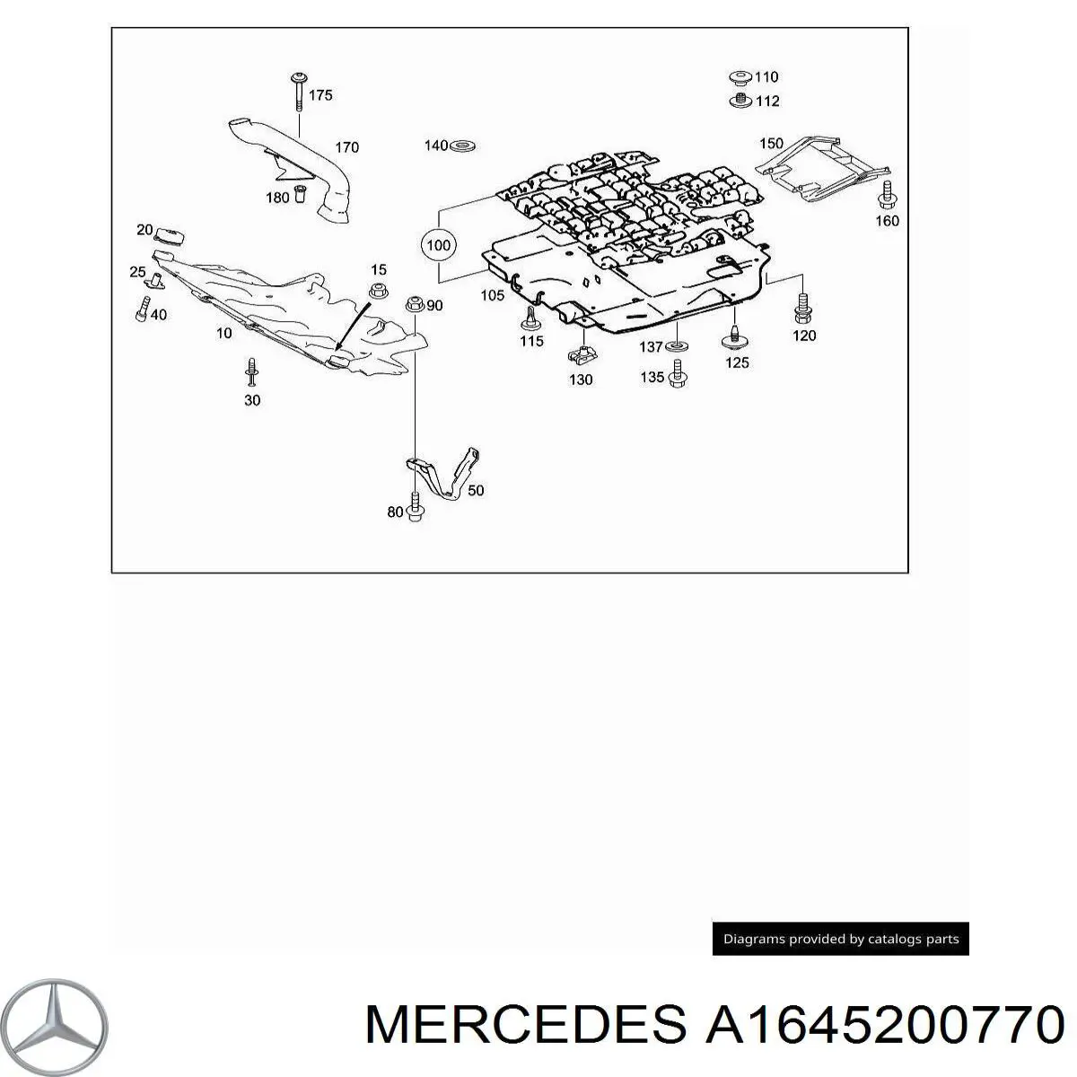 1645201670 Mercedes защита двигателя передняя