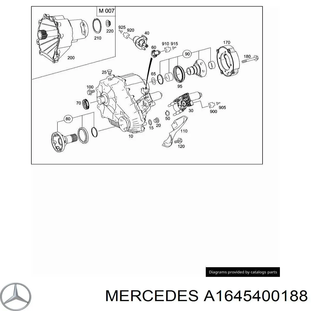 A1645400188 Mercedes motor de controlo da caixa de transferência