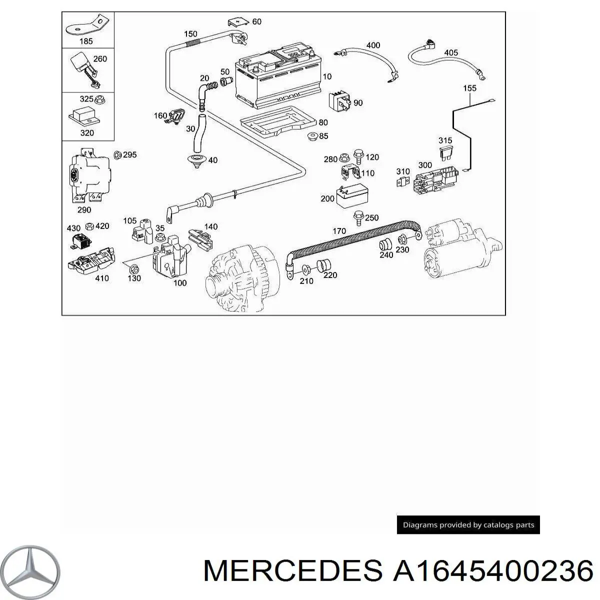 A1645400236 Mercedes Кабель стартера